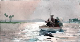 Bass Fishing - Florida 1890 by Winslow Homer