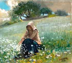 Girl and Daisies, 1878 by Winslow Homer