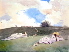 Shepherdesses Resting 1879 by Winslow Homer