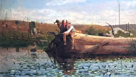 Waiting for a Bite 1874 by Winslow Homer
